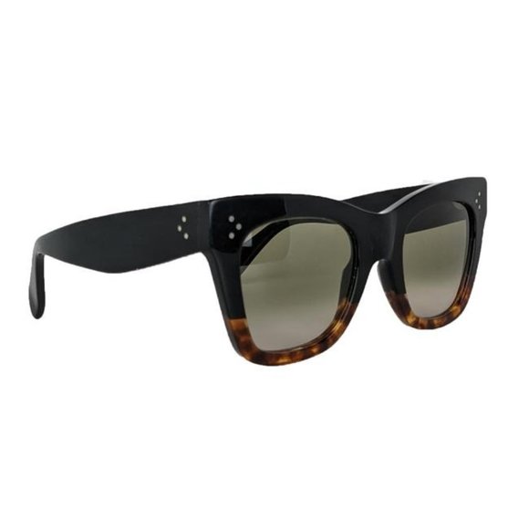 SOLD Celine Black Tortoiseshell Havana Cat Eye Sunglasses - Picture 1 of 9